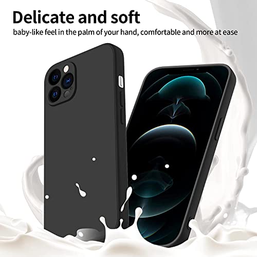 Image of LOXXO Square Candy Liquid Silicone iPhone Case Cover for iPhone 12 Pro Max, All Cube Series with Microfiber Lining Compatible iPhone 12 Pro Max (6.7 inch) (iPhone 12 Pro Max, Black)