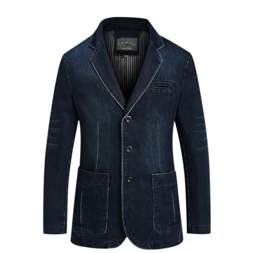 Men's Suit Western Denim Suit Business Casual Trend Fashionable Loose Solid Denim Suit Jacket2