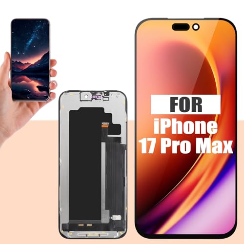 Incell Screen for iPhone 17 Pro Max Screen Replacement for iPhone 17 Pro Max LCD Screen A3526,A3257,A3527,A3525 3D Touch Display Digitizer Assembly Repair Parts(Black No Frame