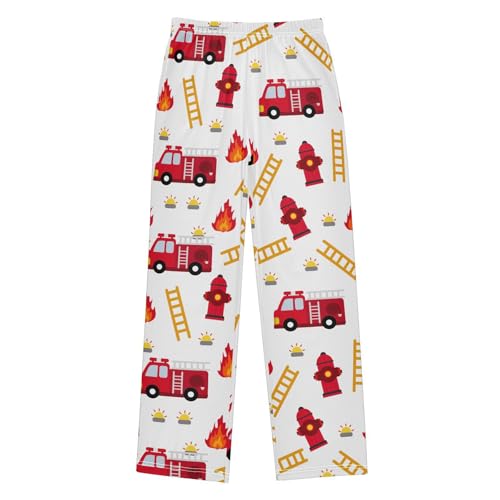 Boys' Pants Fire Truck Car Long Bottoms Jogger Pants Elastic Waist Trousers with Pockets S-XL