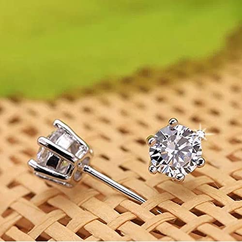 Boucles d'oreilles argent sterling de prestige et zircone taillée à 6 griffes - 4
