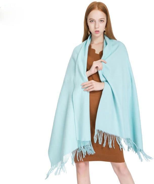 Long Pure Wool Scarf Thick Warm Scarf Womens Winter Scarves for Men Women Scarf with Tassel