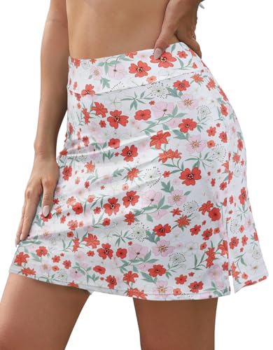 Pantalones cortos de natación con falda de cintura alta y bañador cómodo para mujer
