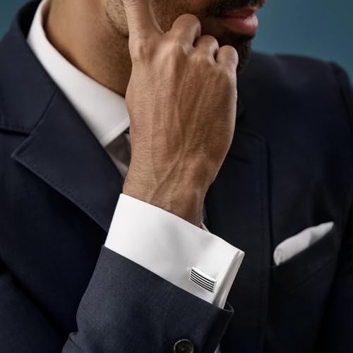 12 Pairs Cufflinks for Men Classic Tone Cuff Links Black Silver Striped Disc Square Rectangle Cuff Links Shirt Suit Men’s Cufflinks For Wedding Groom Business Elegant Gift4