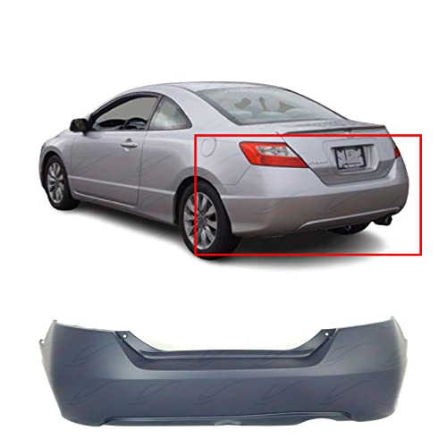 FitParts Compatible with Rear Bumper Cover Fascia 2006-2011 Honda Civic DX EX LX Si Coupe 06-11. New Primed Without Sensor Holes. HO1100234 04715SVAA90ZZ