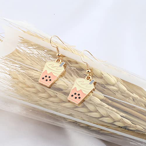 UJIMS Cute Bubble Tea Earrings - Boba Milk Tea Lover Gift for Women, Best Friends & Party4