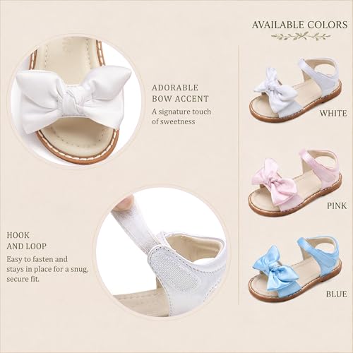 Image of ESTINE Toddler /Little Kid Girls Bow Open Toe Flat Evening Dress Sandals