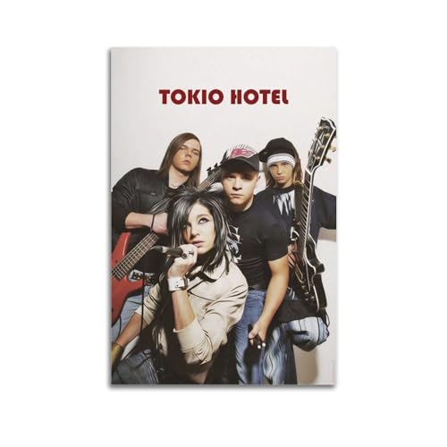 klouds Tokio - Poster decorativo su tela, motivo: musica e hotel, per camera da letto, soggiorno, moderno, 30 x 45 cm, senza cornice