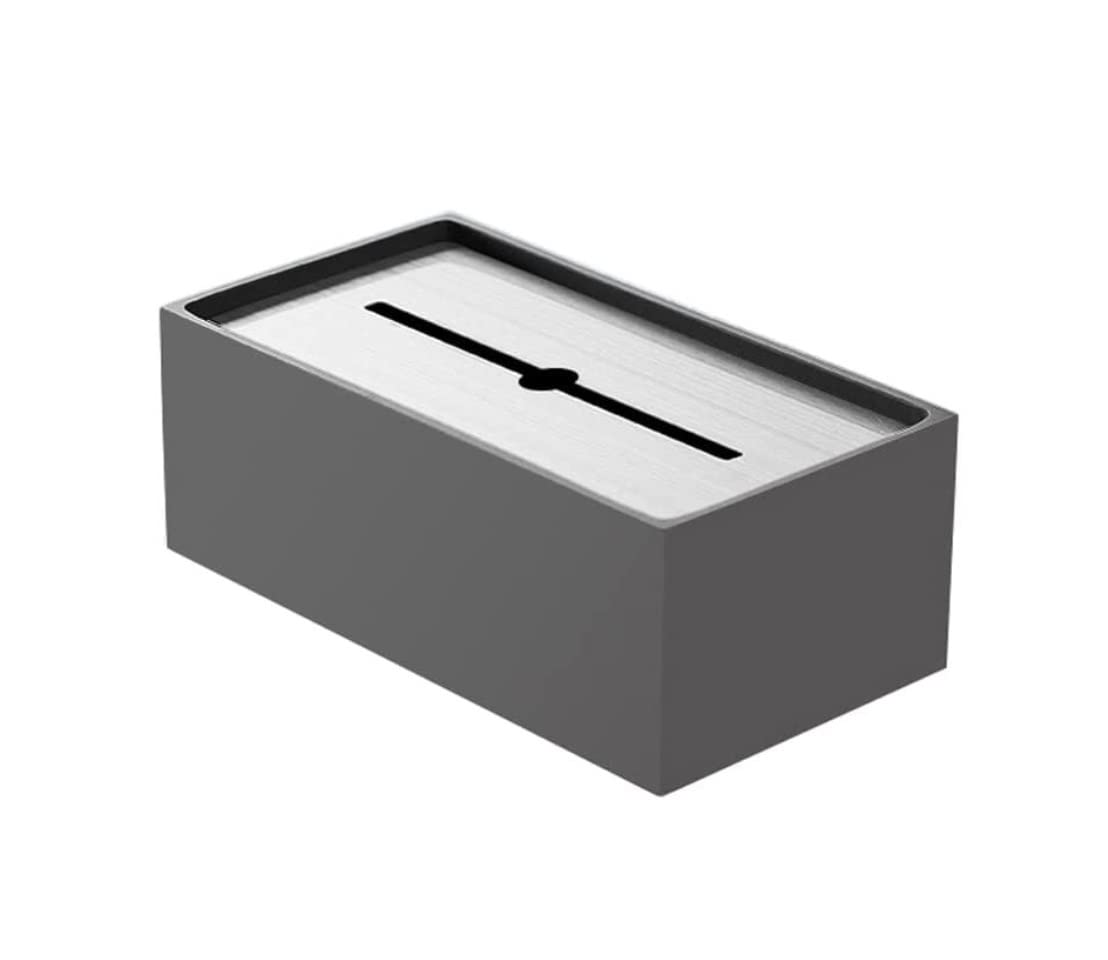 Pudełko na Chusteczki Biura Metalowe Pudełko Na Chusteczki Ze Stali Nierdzewnej Stylowy Uchwyt Do Łazienki Lub Biura Domu Restauracji(Dark gray)