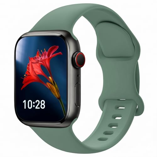 Soft Silicone Compatible With Apple Watch Band For Women And Men Lightweight Water-Resistant Swim-Friendly With Quick Release, Fits Apple Watch Series 1/2/3/4/5/6/7/8/9/10/11/Se, 38mm 40mm 41mm 42mm(S11 10)