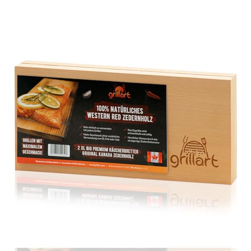 grillart® 2 Pack XL Grillbretter 2cm Dicke - Zedernholzbrett zum Grillen - Räucherbretter aus Zedernholz hergestellt aus 100{7831210d42c7733da0e3831804841ba077405fb797dde2dd21750594fa7d48be} natürlichem Western Red Zedernholz für einen besonderen Grillgeschmack grillart® 2 Pack XL Grillbretter 2cm Dicke - Zedernholzbrett zum Grillen - Räucherbretter aus Zedernholz hergestellt aus 100{7831210d42c7733da0e3831804841ba077405fb797dde2dd21750594fa7d48be} natürlichem Western Red Zedernholz für einen besonderen Grillgeschmack