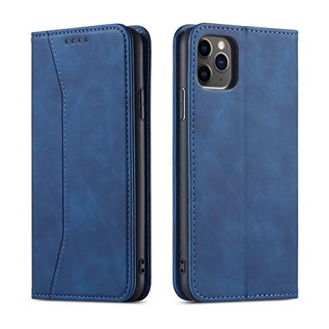 USUASI for iPhone 12/12pro, [Soft Touch Series] Premium PU+TPU Full-Body Multifunction Card Case New Phone Case Flip Cover with Apple iPhone (Blue,iPhone 12 pro max(6.7)) Cover
