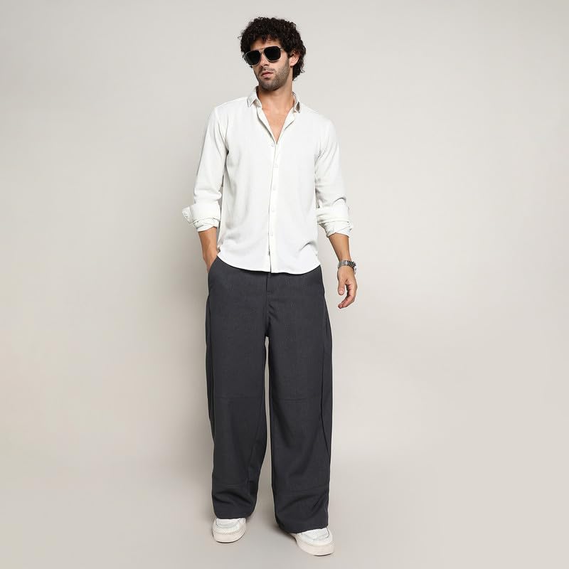 Image of CAHOOT Men's Shirt for Casual Wear | Mid-Rise | Regular Fit | Button Closure | Shirt Crafted with Comfort Fit for Everyday Wear