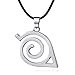 ZBOMR Naruto Collar de Nube roja y Colgante de Logotipo de símbolo de Hoja, Collar de Cosplay de símbolo de Pueblo de Hoja, Colgante de Personalidad de animación para Mujeres y Hombres