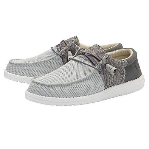 Hey Dude Men's Wally Sox Funk Slate Size 9 | Menâ€™s Shoes | Men's Lace Up Loafers | Comfortable & Light-Weight