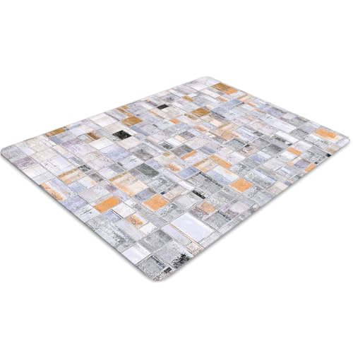 Tapis de chaise en PVC durable 100x70 protecteur de sol élégant carreaux colorés - 2