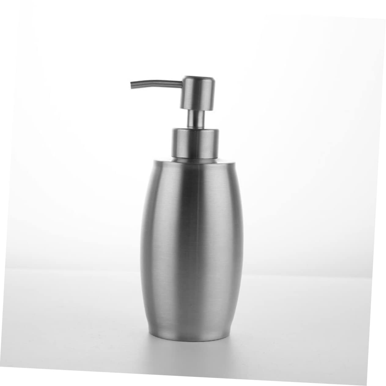 Unomor Metal Lotion Pump Dispenser Bottle Oval Shape Soap Dispenser for Shampoo Liquid Soap for Kitchen Bathroom and Office Use Silver