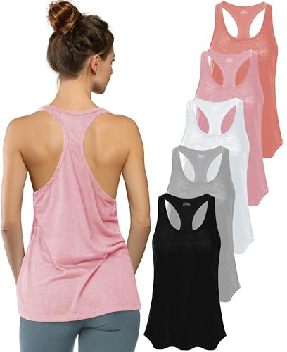 Image of Sexy Basics Women's Everyday Flowy Burnout Slub Racer Back Tanks | Active Workout Tops | Multi Packs & Colors