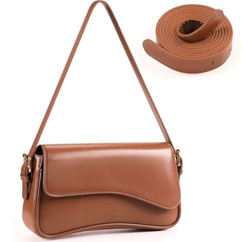 Sprießen Bolso De Axilas, Bolso Bandolera Cruzado Cuero PU,Bolsa De Hombro Niña Con Cremallera Y 2 Correas Desmontables, Impermeable, Para Compras,Prom, Fiesta(Rojo-Marrón)