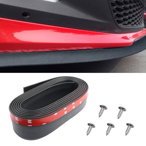 7.64Ft Car Front Bumper Lip Spoiler with Self-Adhesive,Rubber Bumper Protector Protects Bumper Lip,Universal Front Lip Spoiler Automotive Exterior Accessories for Car Truck SUV (Black)