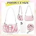 Zhamate Y2k Pink Cute Shoulder Bag for Women Trendy Goth Mini Purse with Pink Glasses Strawberry Keychain and Star Hairpin