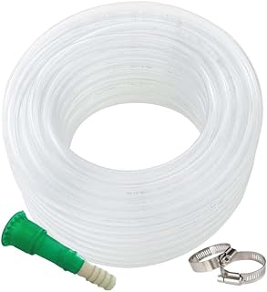 Go Hooked Garden Braided Water Pvc Clear 30 Metre Hose Pipe with Hose Connector with 2 Clamps for Watering Home Garden Flower Plants.