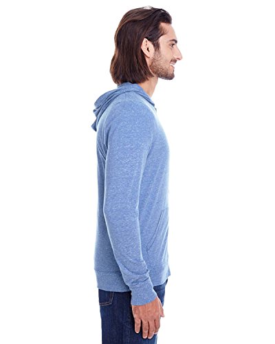 Threadfast Apparel Unisex Triblend Full-Zip Light Hoodie XL NAVY TRIBLEND2