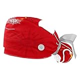 DHH166 2 paquetes de gorras de trabajo con botones, banda para el sudor, gorras quirúrgicas ajustables para mujeres y hombres, flamenco con regalo, multicolor, Talla única