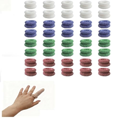 TIANLIN 40 Piezas Venda Tubular Dedos, 4 Colores Apósitos Tubulares Compañeros, Suave y Elástica, Algodón Vendaje de Dedo, Ideal para el Cuidado de Heridas y Trabajos de Precisión