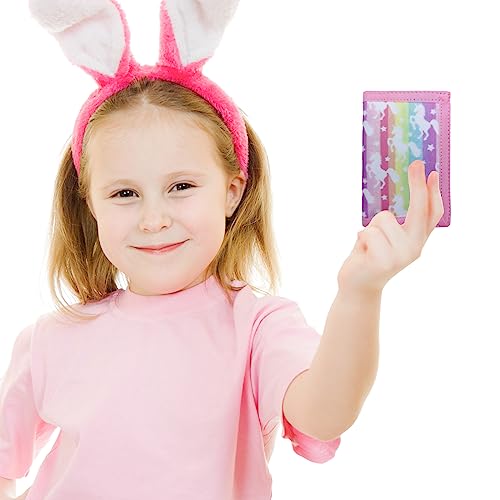Image of AI-DEE RFID Trifold Canvas Outdoor Sports Wallet for Kids - Front Pocket Wallet with Magic Sticker (Navy Blue2)