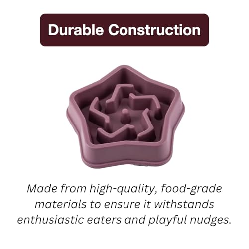 Image of Durable Slow Feeder Bowl for Dogs| Anti-Choke Non-Slip Pet Feeding Base and Easy to Clean| Dish Promotes Healthy Eating| Reduces Bloating and Digestive Issues (Purple)