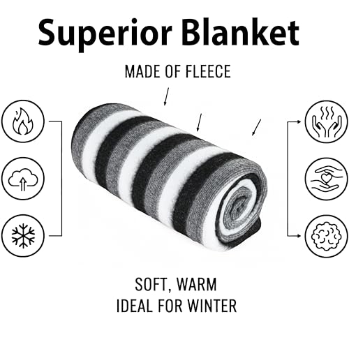 Image of CHANDRAVATI Stylish Polar Fleece Single Bed AC Fleece Wool Blanket - 58x88 Inch || Skin Friendly ||Black & White|| (60)