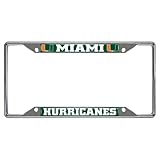 FANMATS 14913 NCAA University of Miami Hurricanes Chrome License Plate Frame,6.25'x12.25'