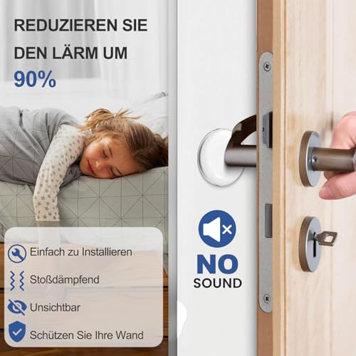 Türstopper Wand Selbstklebend, 50mm, 8 Stück, Türklinkenpuffer Transparent – Ansicht 4
