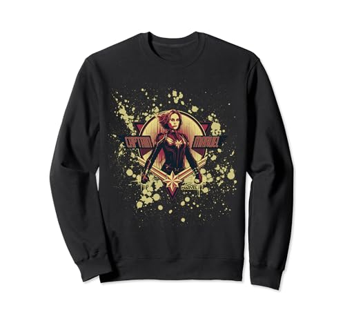 Image of Captain Marvel Cracked Paint Splatter Logo Sweatshirt