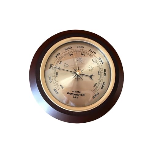 yuksok Wall Mounted Barometer Meter Hanging Weather Station Easy Reading Pressure Gauge Dia 7in for Dining Room Terraces Yacht Boat