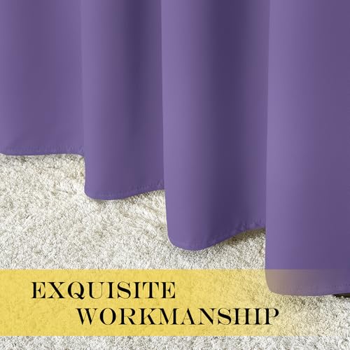 NICETOWN Blackout Room Darkening Window Curtain - Thermal Insulated Solid Grommet Blackout Patio Door Curtain/Drape for Living Room (Lilac Purple, 1 Panel, 52 by 95-inch)
