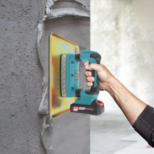 200W Cordless Concrete Vibrator, 6-Speed Adjustable Portable Cement Trowel, Rechargeable Mortar Vibrating Machine for Road & House Use (Blue)