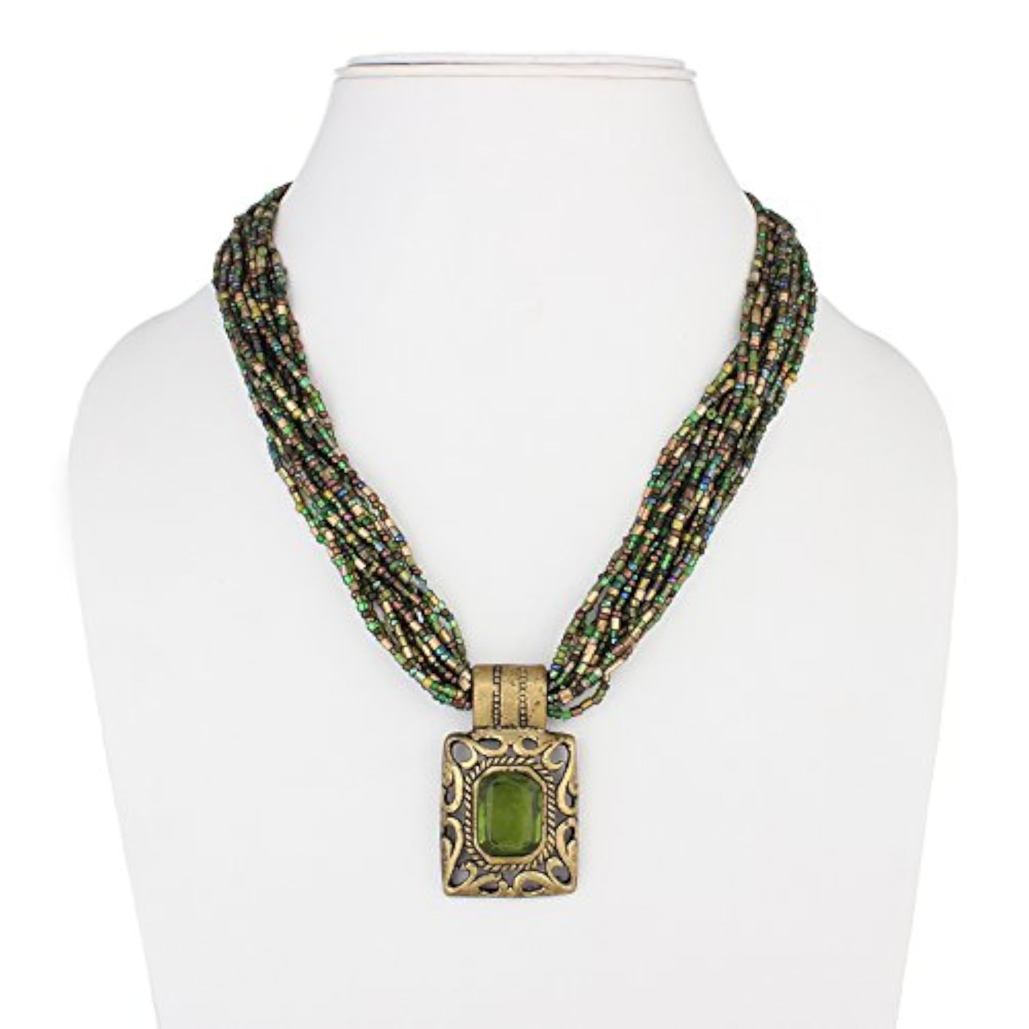Brass/Glass Necklace, Unique Design