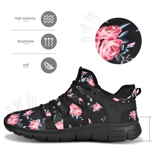 Image of INZCOU Running Shoes Lightweight Tennis Shoes Non Slip Gym Workout Shoes Breathable Mesh Walking Sneakers