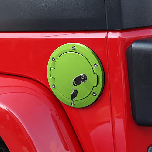 Compuerta de combustible con bloqueo para Jeep Wrangler JK 2007-2018, accesorio verde 5