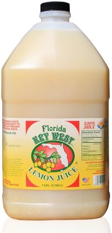 FLORIDA KEY WEST 100% Key Lemon Juice - 1 Gal | All Natural Fresh Lemon Flavor | Ideal for Baking, Cooking, and Cocktails