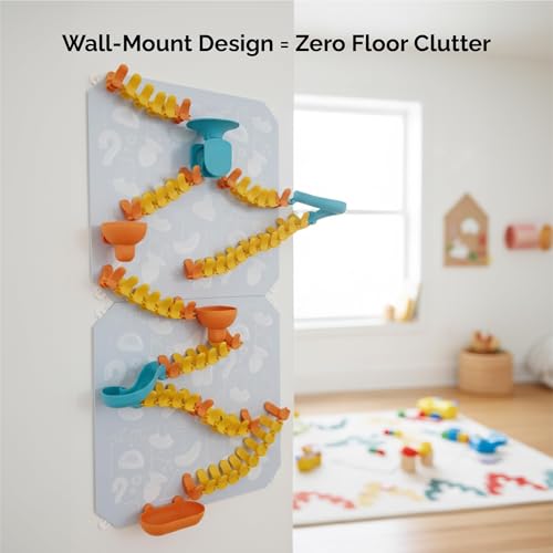 Oribel VertiPlay Magnetic Marble Run | Explorer Set STEM Toy | Creative Free Play Construction Kit for Kids | Works on Fridges; Lockers & Metal Surfaces (90 Pcs) by ORIBEL - Image 7