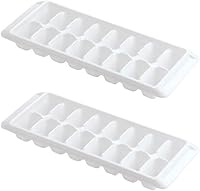 Kitch Easy Release Ice Cube Trays, Made in USA - Flexible 16-Cube Trays (Pack of 2), Stackable, BPA-Free, Dishwasher Safe