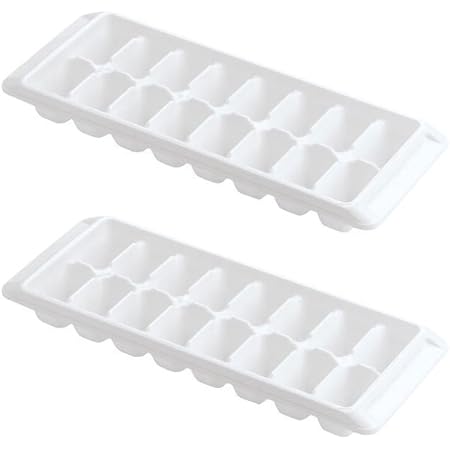 Kitch Ice Tray Easy Release White Ice Cube Trays, 16 Cube (Pack of 2)