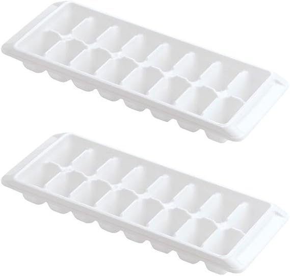 Kitch Ice Tray Easy Release White Ice Cube Trays, 16 Cube (Pack of 2) (2867WHT2