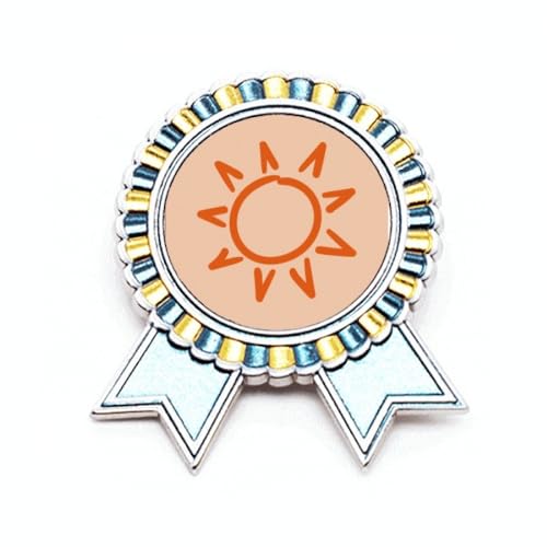 Broche soleil médaille prix un badge orange unique à offrir pour costume