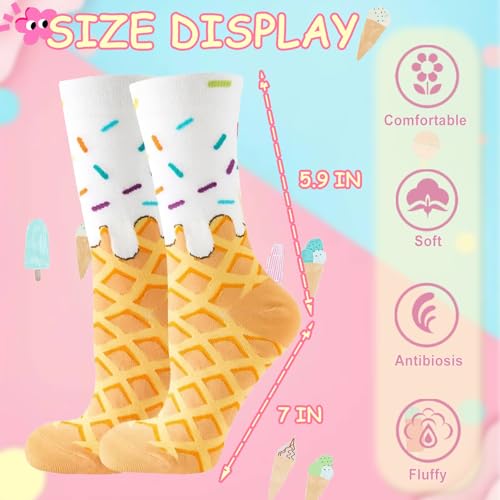 wotemlur Fun Colorful Socks Patterned Funky Happy Women Crew Cute Sock Combed Cotton Stockings — view 4