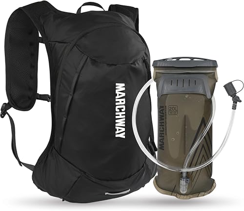 MARCHWAY Ultralight Hydration Backpack with 3L TPU Water Bladder, Sleek