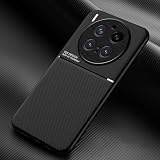COMAKU Cover per Vivo X300, Ultrasottile PU + TPU Silicone Antiscivolo Antiurto Case Con Texture Bumper Custodia Cover - Nero
